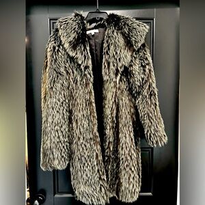 Cache Luxe Faux Fur Long  Coat